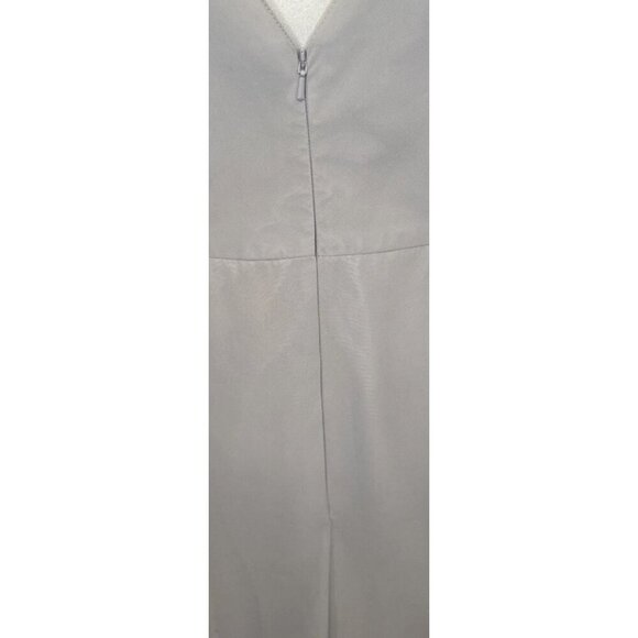 Jenny Yoo Collection Womens Taupe Flutter Sleeve Raw Hem Midi Dress Sz 12 - Picture 6 of 15